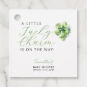 Little Lucky Charm is onderweg naar het Baby showe Bedankjes Labels (Voorkant)
