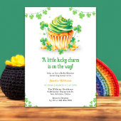 Little Lucky Charm Shamrock Cupcake Baby shower Kaart
