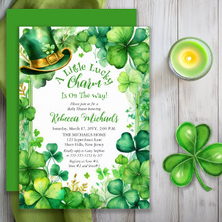 Little Lucky Charm St. Patrick’s Day Baby Shower Kaart