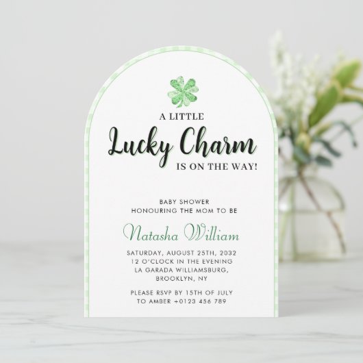 Little Lucky Charm | St Patrick's Baby shower Arch Kaart (Staand voorkant)