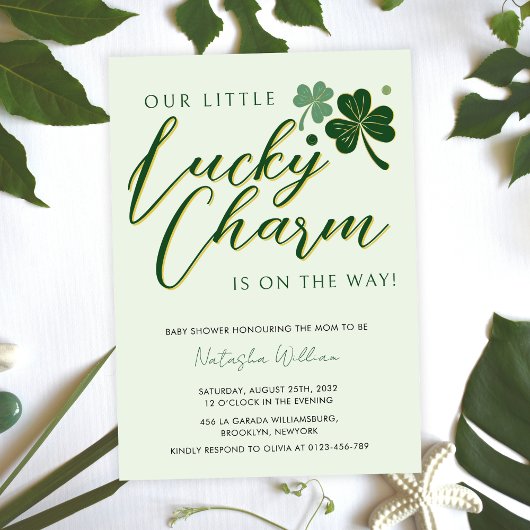 Little Lucky Charm St Patrick's Baby shower Kaart