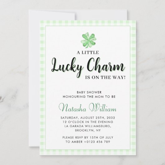 Little Lucky Charm | St Patrick's Day Baby shower Kaart (Voorkant)