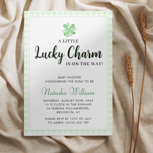 Little Lucky Charm | St Patrick's Day Baby shower Kaart