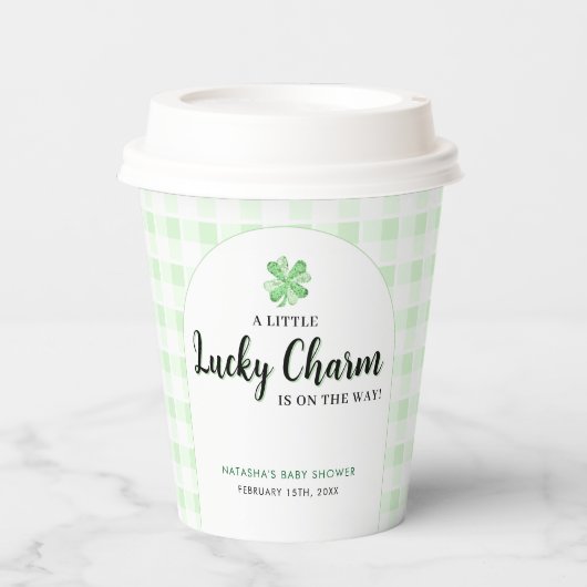 Little Lucky Charm | St Patrick's Day Baby shower Papieren Bekers (Voorkant)