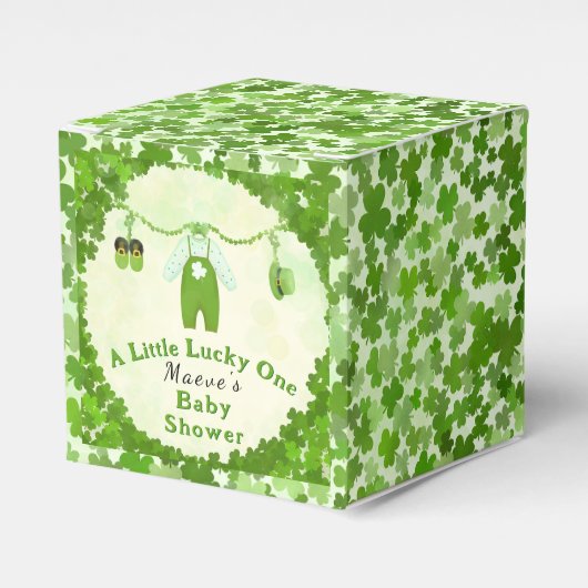 Little Lucky One Shamrock Baby Outfit Baby shower Bedankdoosjes (Voorkant Zijde)