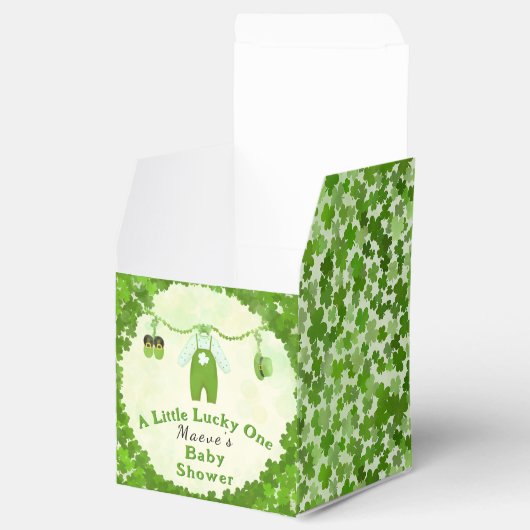 Little Lucky One Shamrock Baby Outfit Baby shower Bedankdoosjes (Geopend)