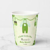 Little Lucky One Shamrock Baby Outfit Baby shower Papieren Bekers (Achterkant)