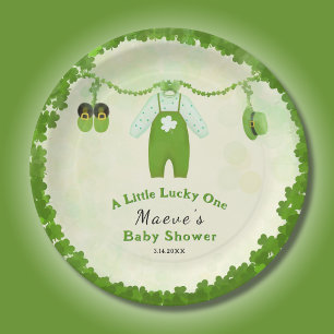 Little Lucky One Shamrock Baby Outfit Baby shower Papieren Bordje