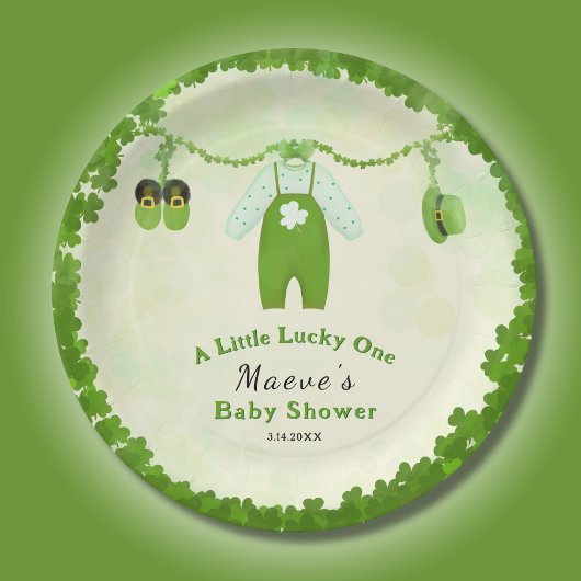 Little Lucky One Shamrock Baby Outfit Baby shower Papieren Bordje