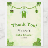 Little Lucky One Shamrock Baby Outfit Baby shower Wijn Etiket (Enkel label)