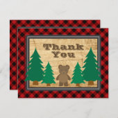 Little Lumberjack Baby shower Rustic Bedankt (Voorkant / Achterkant)