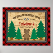 Little Lumberjack Baby shower Welcome Sign Poster (Voorkant)
