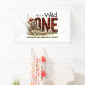 Little Lumberjack Beer Eerste Verjaardag Welkom Spandoek (Insitu)