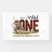 Little Lumberjack Beer Eerste Verjaardag Welkom Spandoek (Horizontaal)