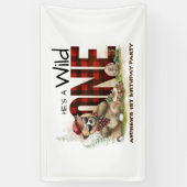 Little Lumberjack Beer Eerste Verjaardag Welkom Spandoek (Verticaal)