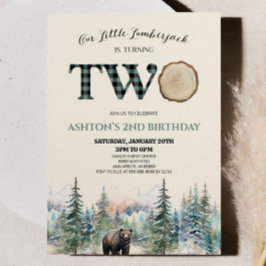 Little Lumberjack Beer Groen 2e Verjaardagsfeestje Kaart