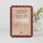 Little Lumberjack - Play Baby shower Invitation Kaart (Staand voorkant)