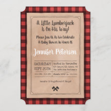 Little Lumberjack - Play Baby shower Invitation