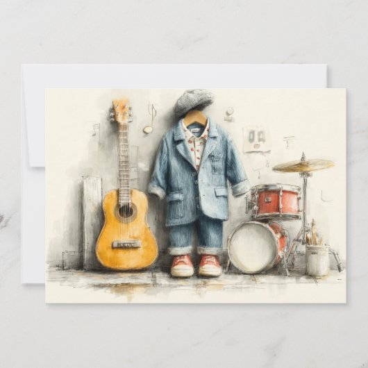 Little Maestro 1e verjaardagsfeestje Kaart (Voorkant)