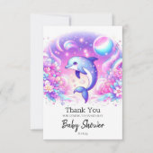 Little Magical Dolphin Baby shower Bedankkaart (Voorkant)