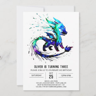 Little Majestic Dragon Digital Boy Birthday Kaart