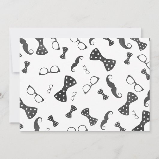 Little Man 1st Birthday Invitation Mustache Party Kaart (Achterkant)