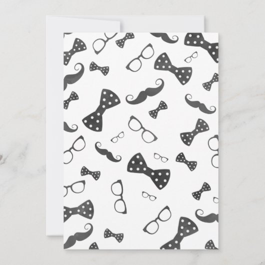 Little Man 1st Birthday Invitation Mustache Party Kaart (Achterkant)