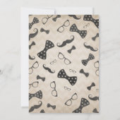 Little Man 1st Birthday Invitation Mustache Party Kaart (Achterkant)