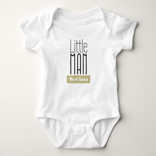 Little Man aangepaste naam | Jongens Bodysuit (Voorkant)