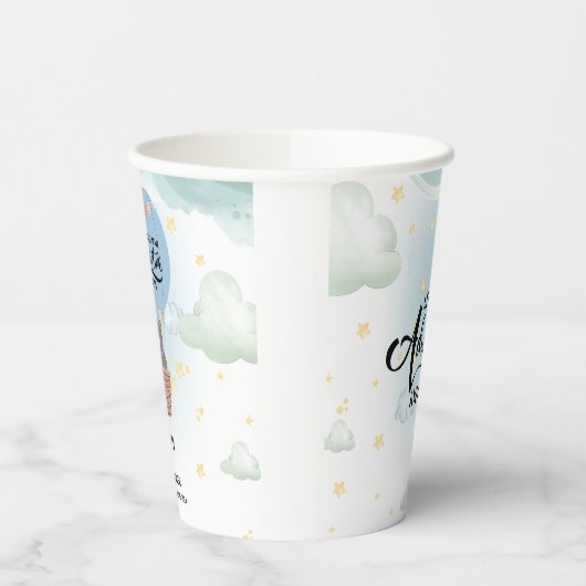 Little man Adventure wacht op beer baby shower Papieren Bekers (Links)