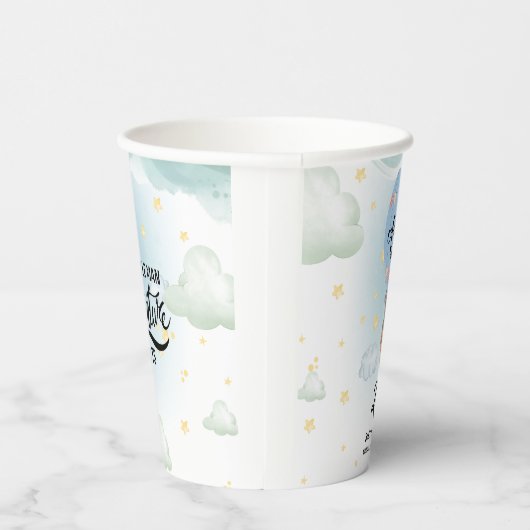 Little man Adventure wacht op beer baby shower Papieren Bekers (Rechts)