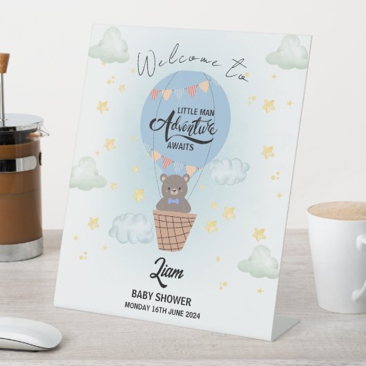 Little man Adventure wacht op beer welkom Reclamebord Met Voetstuk (Insitu)