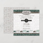 Little Man Baby Boy Safari Elephants Zebra Shower Kaart (Voorkant / Achterkant)
