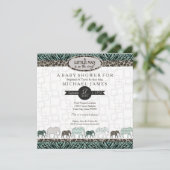 Little Man Baby Boy Safari Elephants Zebra Shower Kaart (Staand voorkant)