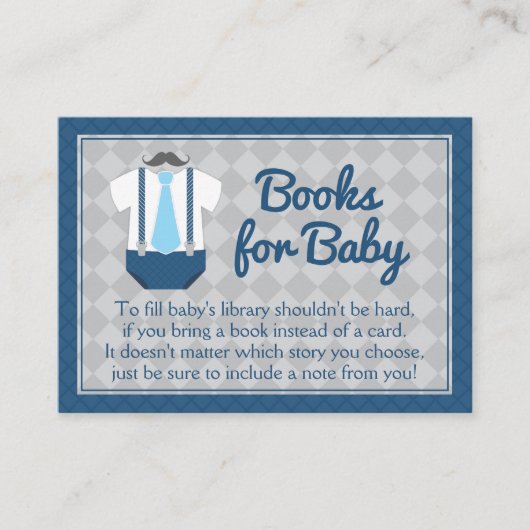 Little Man Baby shower Boek Aanvraag Informatiekaartje (Voorkant)