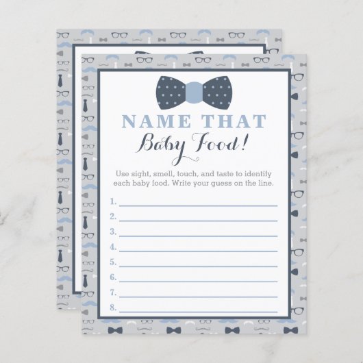 Little Man Baby shower Game, Baby Food, Diaper (Voorkant / Achterkant)