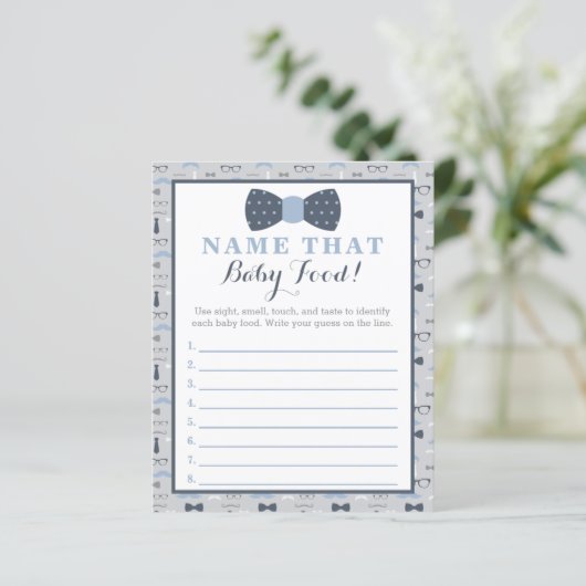 Little Man Baby shower Game, Baby Food, Diaper (Staand voorkant)