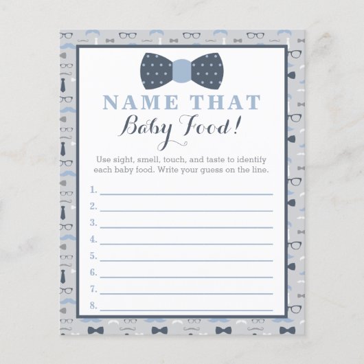 Little Man Baby shower Game, Baby Food, Diaper (Voorkant)