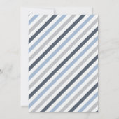 Little Man Baby shower Invitation, blauw, grijs Kaart (Achterkant)