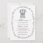 Little Man Baby shower Invitation, Bowtie Boy Baby Kaart (Voorkant)
