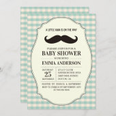 Little Man Baby shower Invitation Boy - Mustache Kaart (Voorkant / Achterkant)