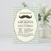Little Man Baby shower Invitation Boy - Mustache Kaart (Staand voorkant)