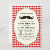 Little Man Baby shower Invitation Boy - Mustache Kaart (Voorkant)