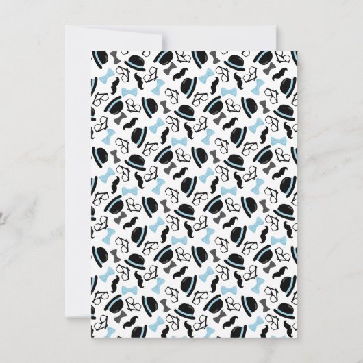 Little Man Baby shower Invitation Dapper Elephant Kaart (Achterkant)