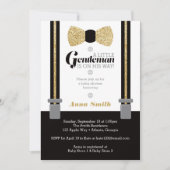 Little Man Baby shower Invitation, Faux Glitter Kaart (Voorkant)