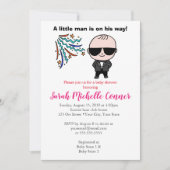 Little Man Baby shower Invitation Funny Schattige Kaart (Voorkant)