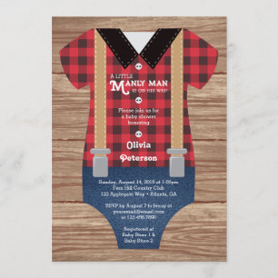 Little Man Baby shower Invitation, houthakker Kaart