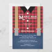 Little Man Baby shower Invitation, houthakker Kaart (Voorkant)