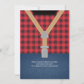 Little Man Baby shower Invitation, houthakker Kaart (Achterkant)