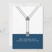 Little Man Baby shower Invitation, Navy Blue, Grey Kaart (Achterkant)